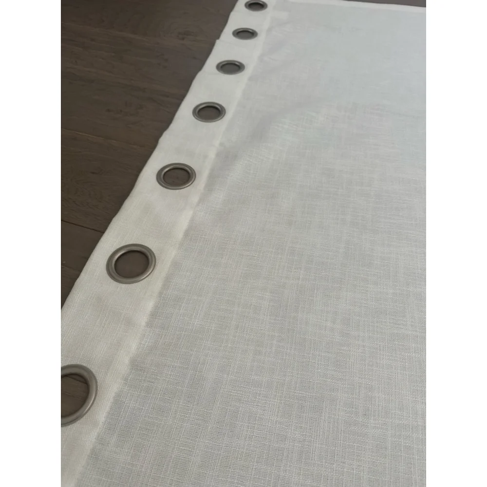 Jinchan Linen Look Light Filtering Farmhouse Curtains 62 Inch - Picture 7 of 7